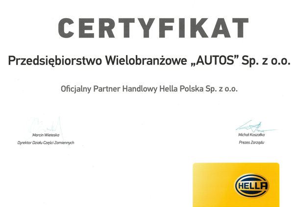 Hella certificate