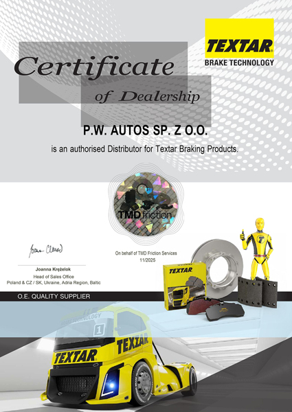 Textar certificate