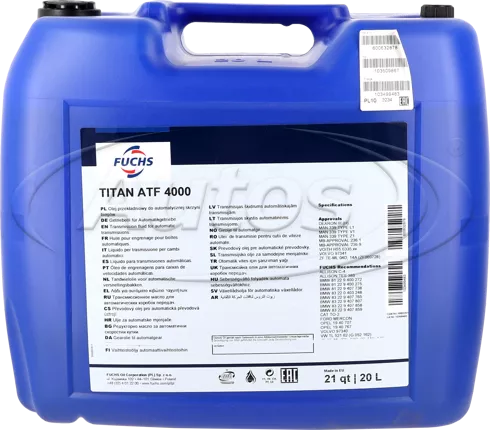 TITAN ATF 4000 GEAR OIL /20L PACKAGING/ Fuchs 600632878| Good